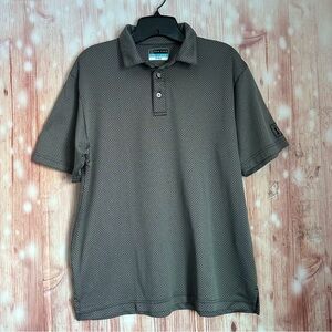PGA Tour Gray Airflux Jacquard Patterned Golf Polo Shirt Size M